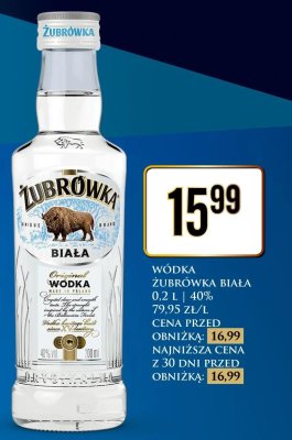 Wódka Żubrówka Biała 0.2L 40% promocja w Dino