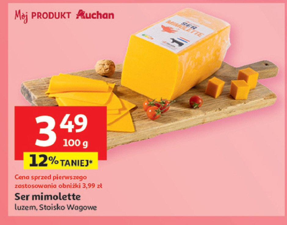 Ser mimolette Auchan różnorodne (logo czerwone) promocja w Auchan