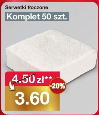 Serwetki tłoczone Komplet 50 szt. promocja w Woolworth