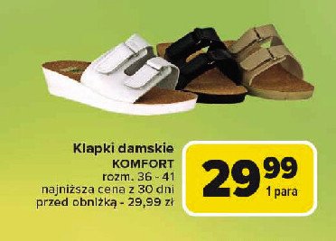 Klapki damskie komfort rozm. 36-41 promocja