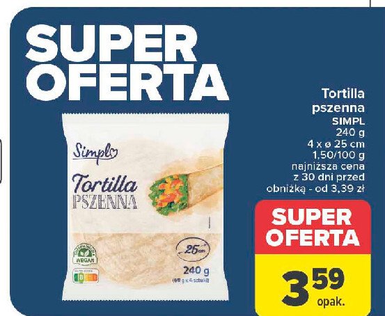 Tortilla pszenna Simpl promocja