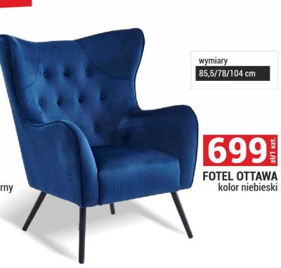 Fotel Ottawa kolor niebieski 85,5/78/104 cm promocja w Merkury Market