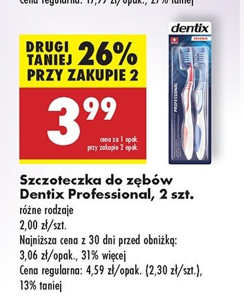 Szczoteczka do zębów średnia Dentix promocja w Biedronka