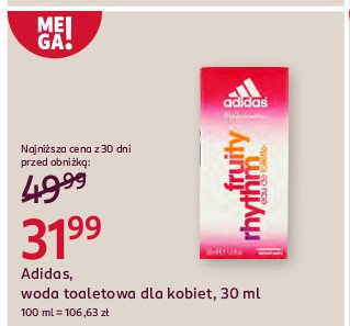 Woda toaletowa Adidas fruity rhythm Adidas cosmetics promocja w Rossmann