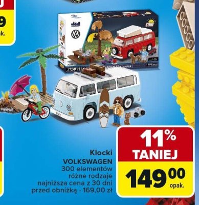 Klocki COBI VOLKSWAGEN 300 elementów różne rodzaje promocja w Carrefour
