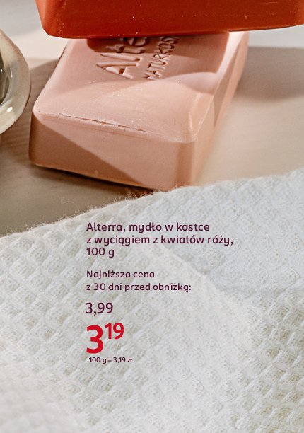 Mydło rózane Alterra promocja w Rossmann