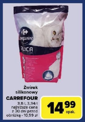 Żwirek silikonowy CARREFOUR COMPANINO promocja