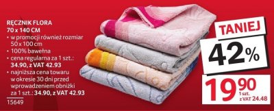 Ręcznik Flora 70 x 140 cm promocja w Selgros