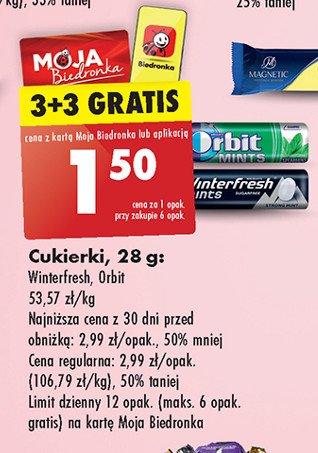 Dropsy miętusy bez cukru Winterfresh strong mints promocja