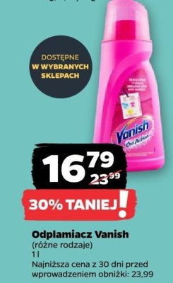 Odplamiacz Vanish (różne rodzaje) promocja w Netto