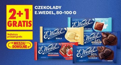 Czekolady 80-100 g wszystkie rodzaje 2+1 GRATIS promocja w Biedronka