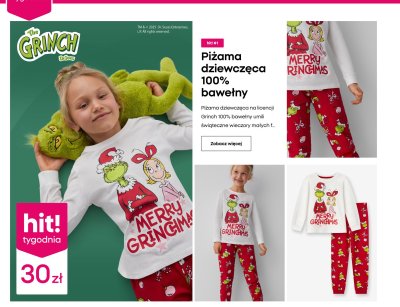Piżama dziewczęca Grinch  promocja w Pepco