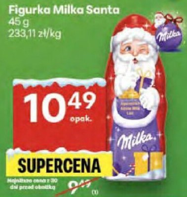 Figurka Milka Santa promocja w Delikatesy Centrum