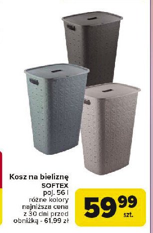 Kosz na pranie softex 56 l Curver promocja w Carrefour