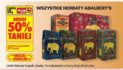 Herbata Adalbert's Tea różne rodzaje promocja w Biedronka