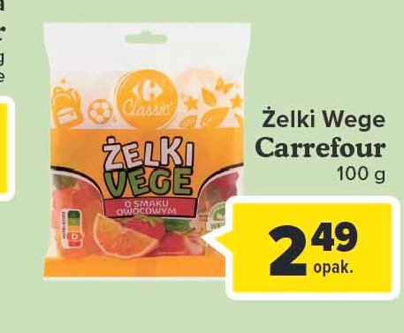 Żelki vege o smaku owocowym Carrefour classic promocja