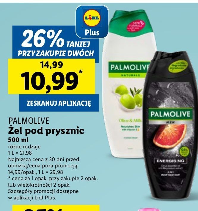 Żel pod prysznic energising Palmolive promocja w Lidl