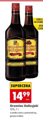 Wino Grzaniec Galicyjski o smaku rumu z pomarańczą, gorąca malina promocja w Biedronka
