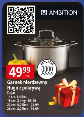 Garnek nierdzewny Hugo z pokrywą Dajar promocja w Leclerc