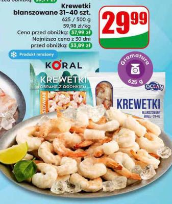 Krewetki Koral obrane z ogonkiem promocja w Dino
