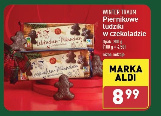 Ludziki piernikowe w czekoladzie Wintertraum promocja w Aldi