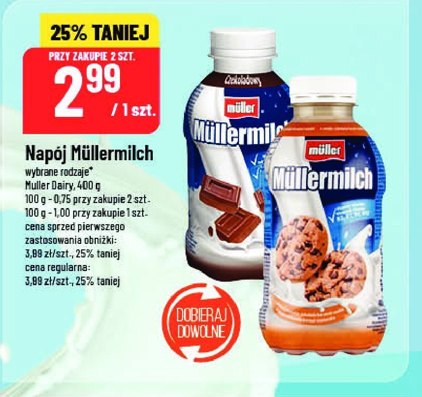 Nap贸j mleczny czekoladowy Mullermilch promocja
