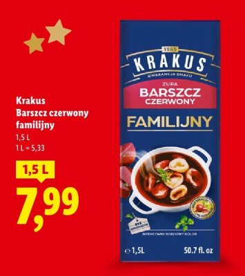 Barszcz czerwony familijny Krakus promocja w Lidl