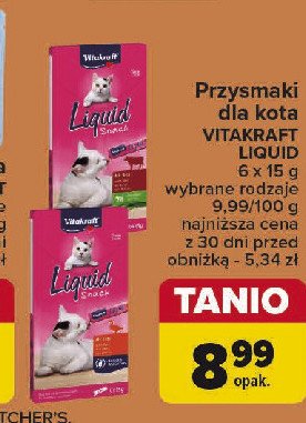 Karma dla kota wołowina VITAKRAFT LIQUID SNACK promocja