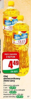 Olej słonecznikowy Złote Łany promocja w Dino