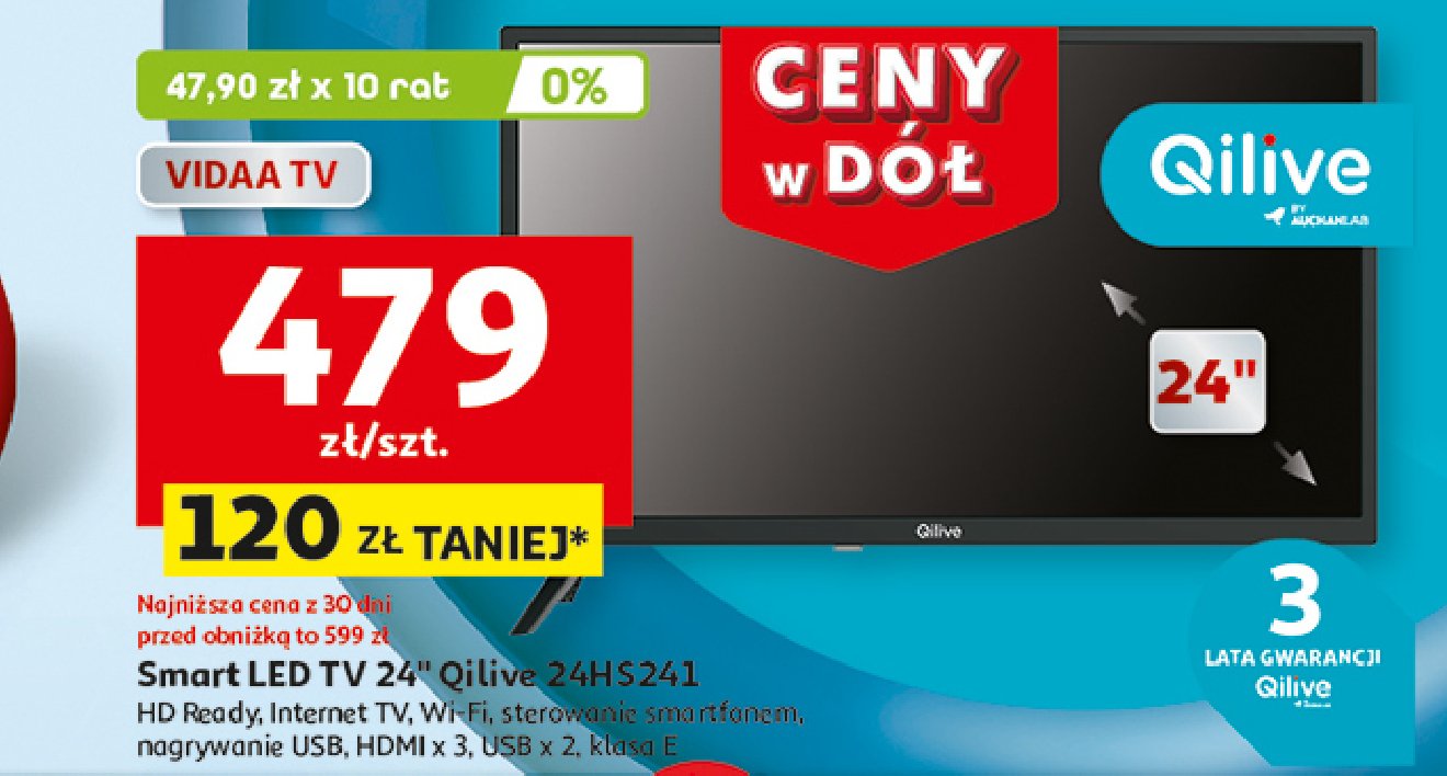 Telewizor led 24" 24hs241 Qilive promocja