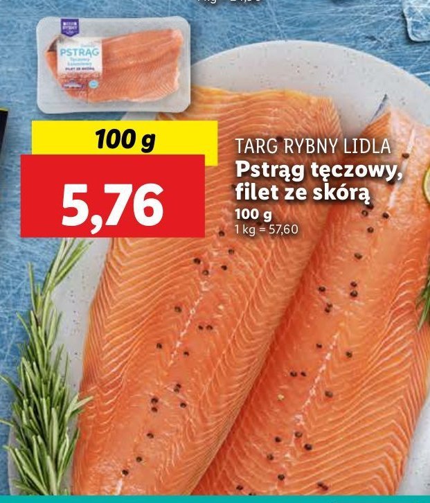 Pstr膮g t臋czowy 艂ososiowy Rybny targ lidla promocja