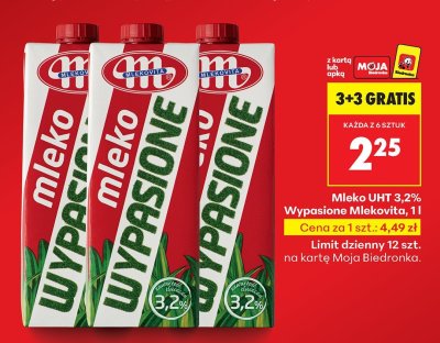Mleko UHT 3,2% Wypasione  promocja w Biedronka