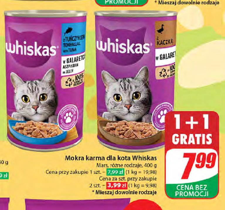 Karma dla kota z tuńczykiem Whiskas promocja