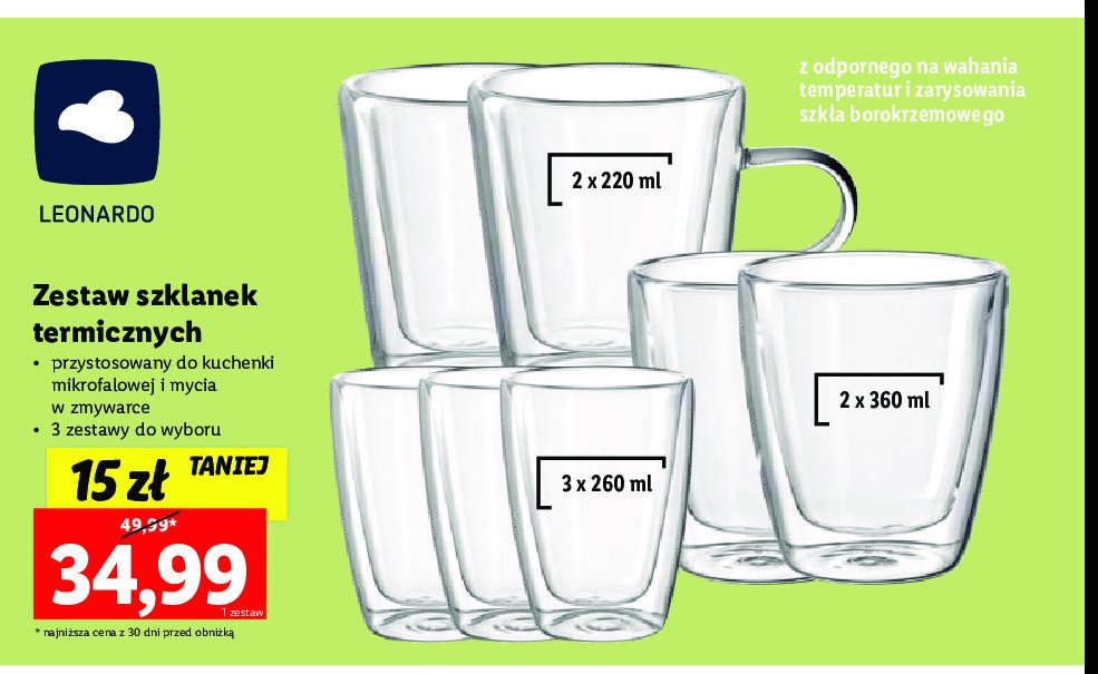 Szklanki termiczne 220 ml Leonardo promocja