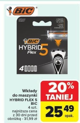 Wkłady do maszynek HYBRID FLEX 5 BIC 4 szt. promocja w Carrefour Market