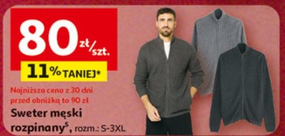 Sweter męski rozpinany promocja w Auchan
