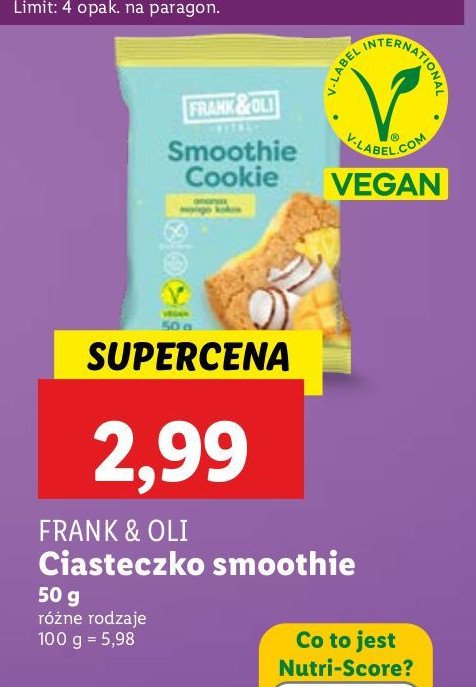 Ciastko smoothe ananas mango kokos Frank&oli promocja