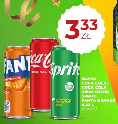 Napój Coca Cola Zero Cukru 0,33 L promocja w Duży Ben
