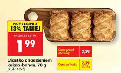Ciastko z nadzieniem kakao-banan, 70 g promocja w Biedronka