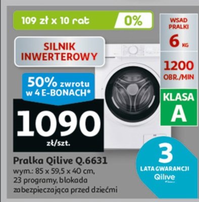 Pralka Qilive Q.6631 promocja w Auchan