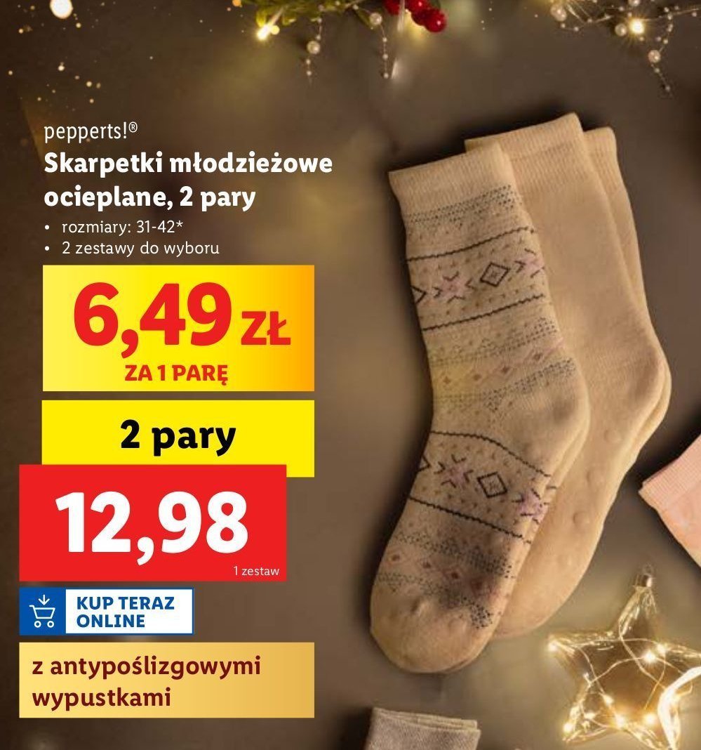 Skarpetki termiczne 31-42 Pepperts! promocja