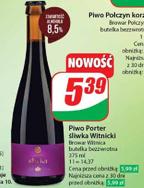 Piwo Witnica porter śliwka promocja w Dino