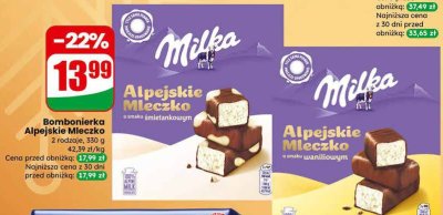 Alpejskie Mleczko o smaku waniliowym promocja w Dino