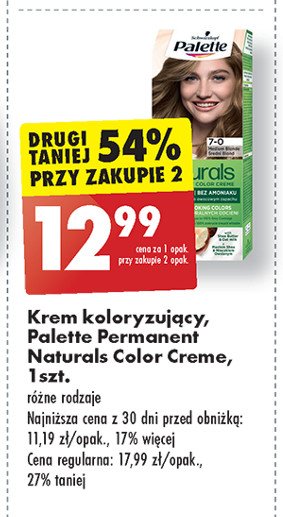 Farba do w艂os贸w 400 Palette natural colors creme promocja