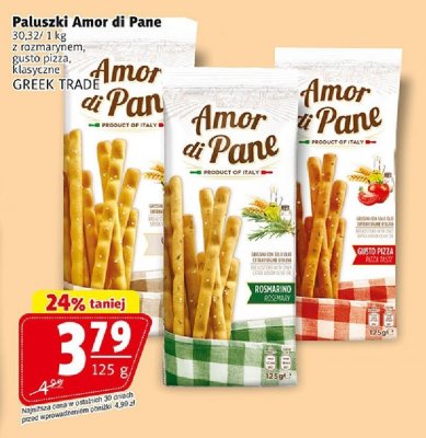 Paluszki Paluszki Amor di Pane z rozmarynem, pesto pizza, klasyczne GREEK TRADE promocja w Prim Market