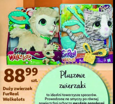 Furreal du偶y zwierzak na smyczy walkalots kot Hasbro promocja
