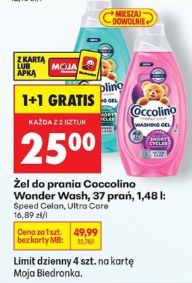 Żel do prania Wonder Wash, Speed Celon, Ultra Care 1+1 GRATIS promocja w Biedronka