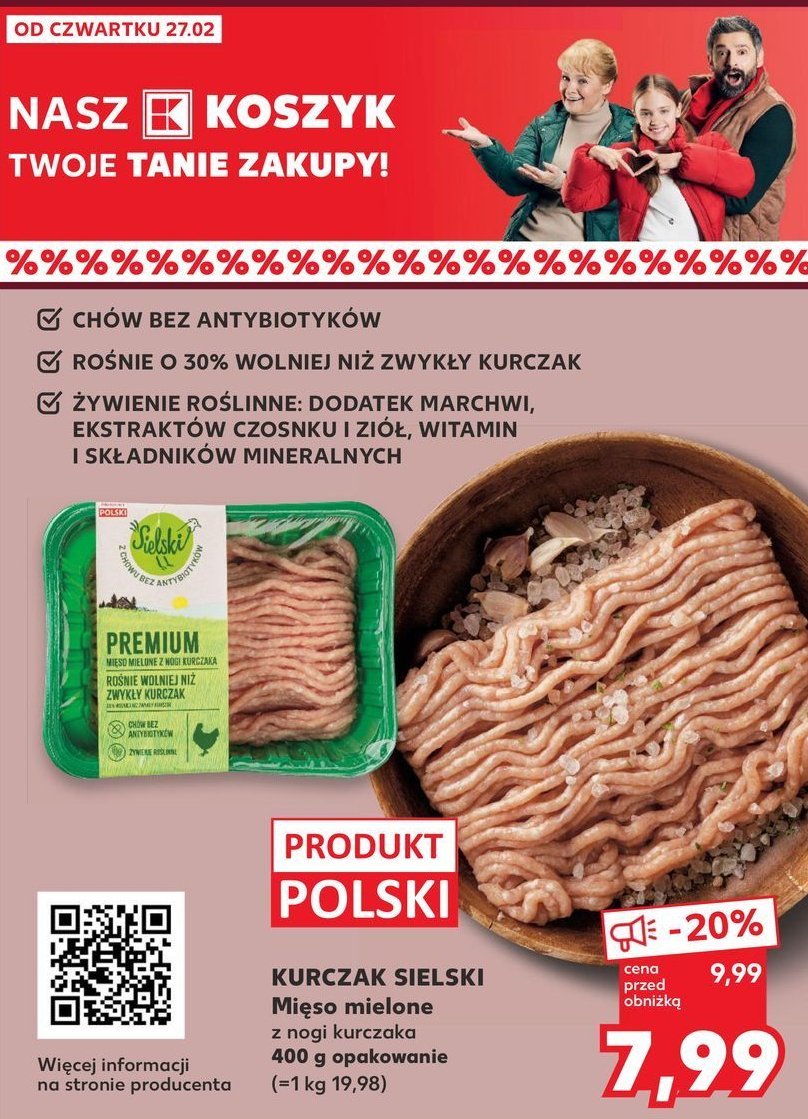 Mięso mielone z kurczaka sielskiego Superdrob promocja w Kaufland