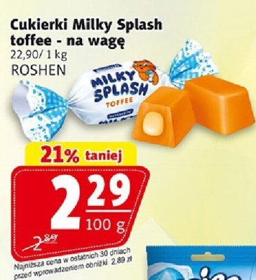 Cukierki Milky Splash Toffee Roshen na wagę promocja w Prim Market