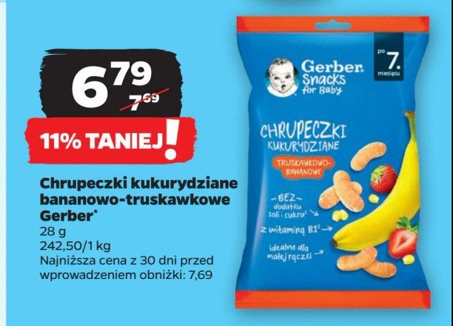 Chrupki truskawkowo-bananowe Gerber promocja